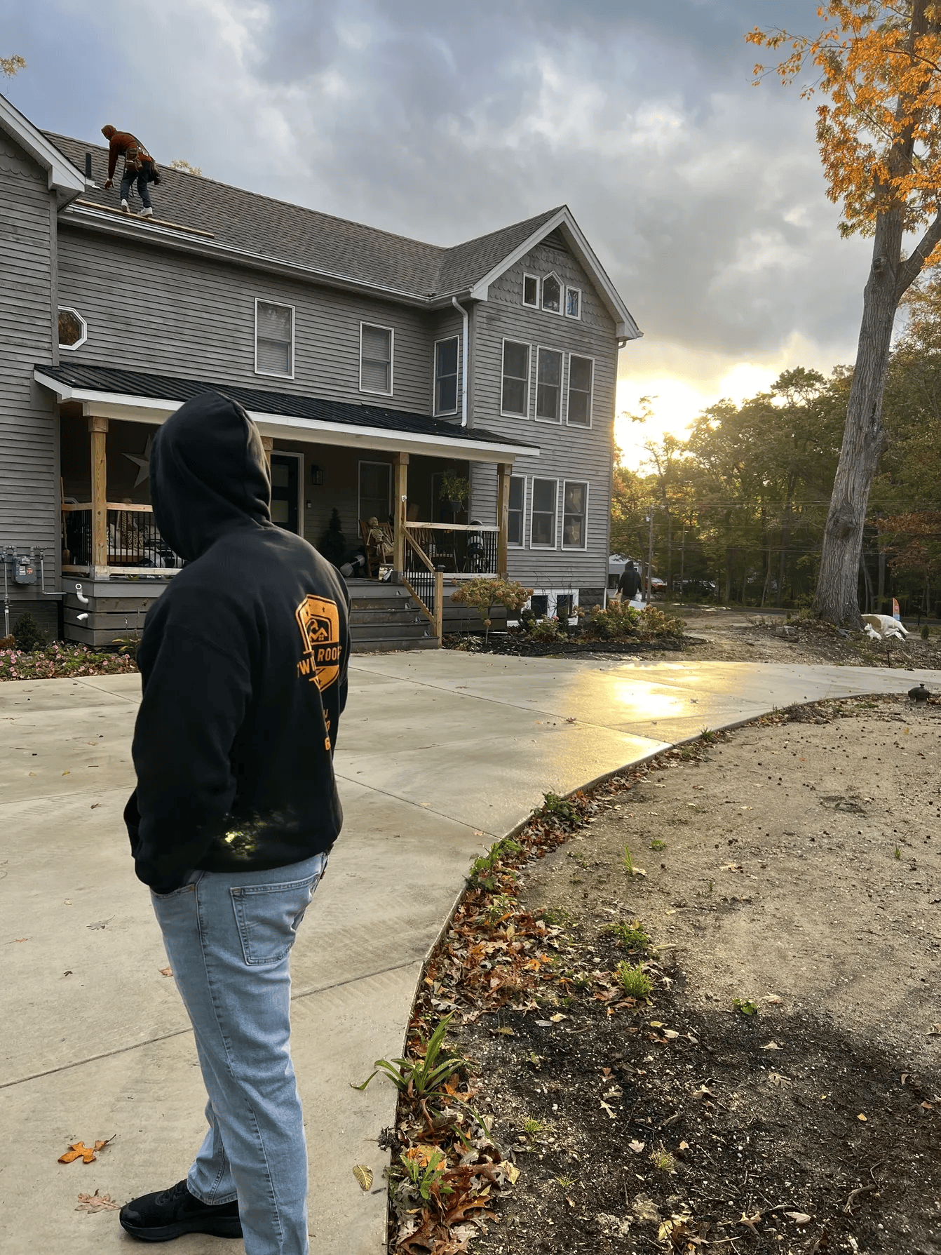 Twin Shield Roofing crew working on a South Jersey residential roof