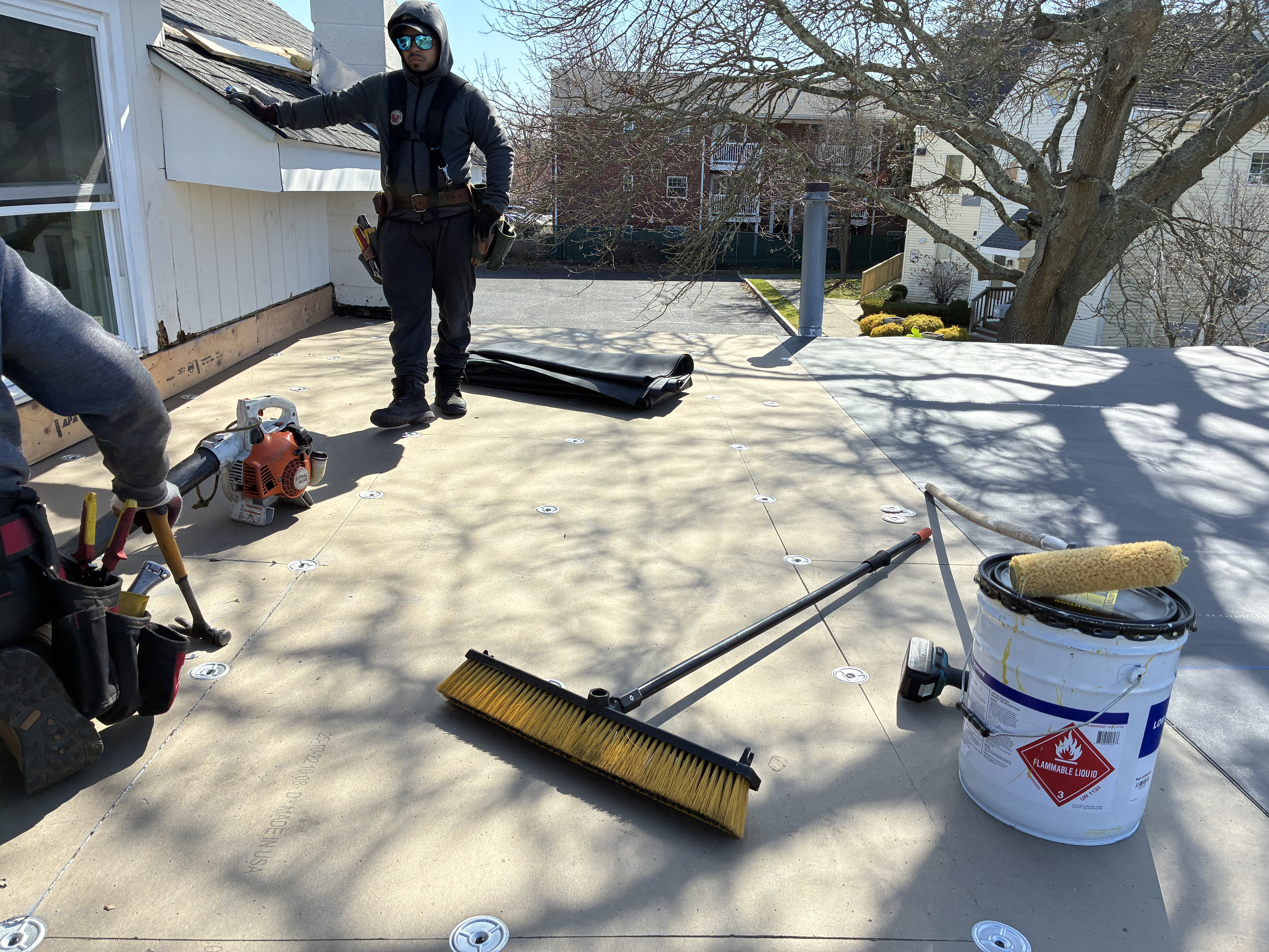 Twin Shield Roofing crew working on a South Jersey residential roof